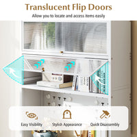 6-Tier Kitchen Pantry Cabinet with Hutch and Flip Doors