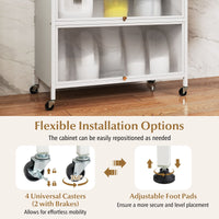 6-Tier Kitchen Pantry Cabinet with Hutch and Flip Doors