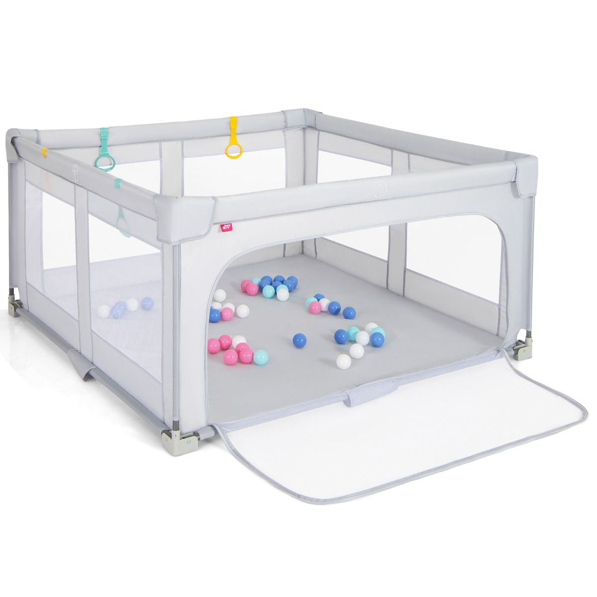 127cm x 127cm Large Baby Playpen with Zipper Gate