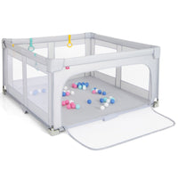 127cm x 127cm Large Baby Playpen with Zipper Gate