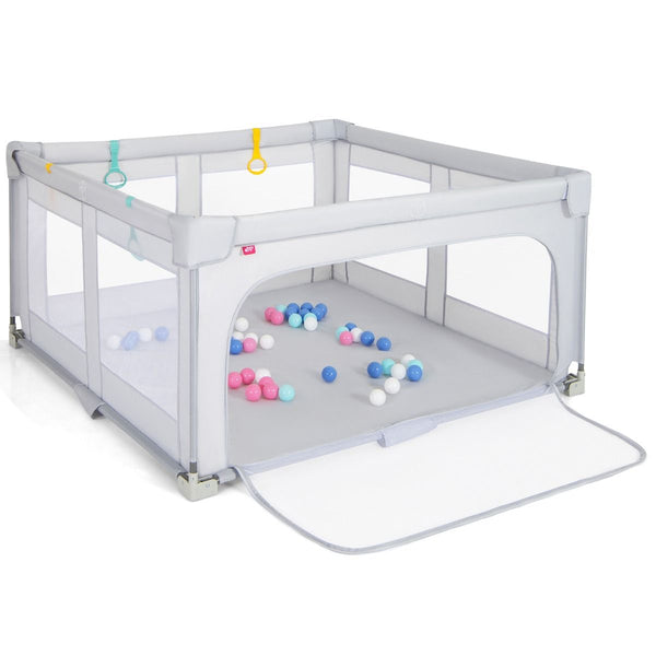 127cm x 127cm Large Baby Playpen with Zipper Gate