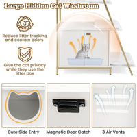Large Cat Litter Box Enclosure with Storage 2-in-1 Hidden Cat Washroom