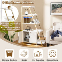 Large Cat Litter Box Enclosure with Storage 2-in-1 Hidden Cat Washroom