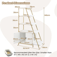 Large Cat Litter Box Enclosure with Storage 2-in-1 Hidden Cat Washroom
