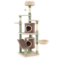 Large Cat Tree for Indoor Kittens 163 cm Tall Kitty Tower with 2 Condos