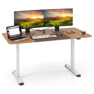 Giantex Electric Height Adjustable Standing Desk, 140cm x 70cm Ergonomic Sit Stand Desk