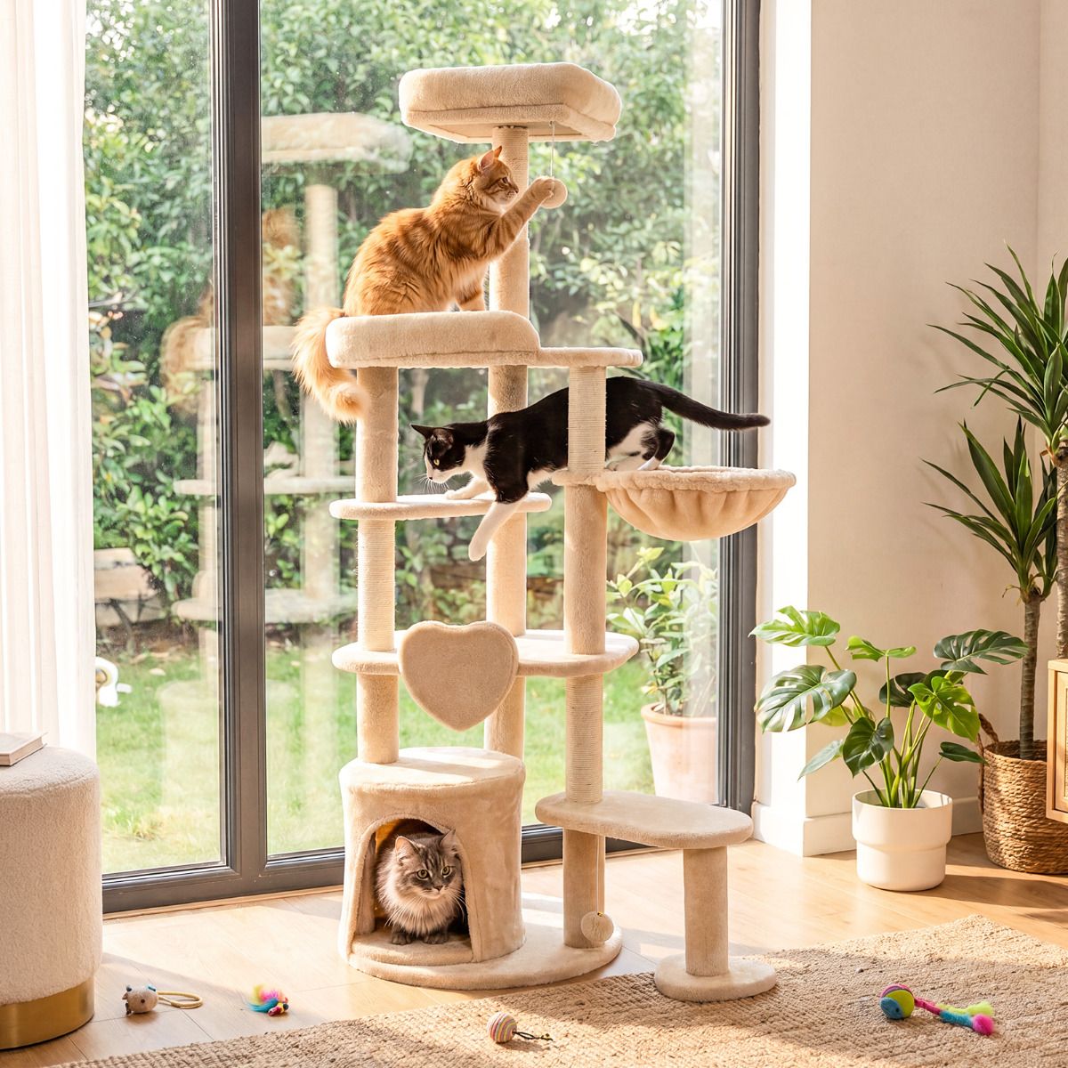 Large Multi-Level Cat Tree Cat Tower with Scratching Posts