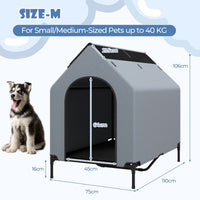 91cm/110cm/132cm Large Pet House with Ventilated Windows and Removable Cover