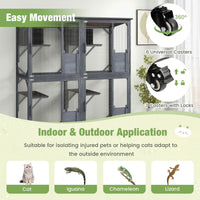 182 CM Tall Outdoor Catio Kitten Enclosure with Weatherproof Asphalt Roof