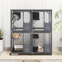 182 CM Tall Outdoor Catio Kitten Enclosure with Weatherproof Asphalt Roof