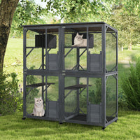 182 CM Tall Outdoor Catio Kitten Enclosure with Weatherproof Asphalt Roof