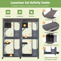 182 CM Tall Outdoor Catio Kitten Enclosure with Weatherproof Asphalt Roof