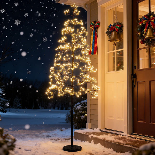 1.5M Lighted Alpine Tree with 1000 Warm LED Lights and Weighted Base
