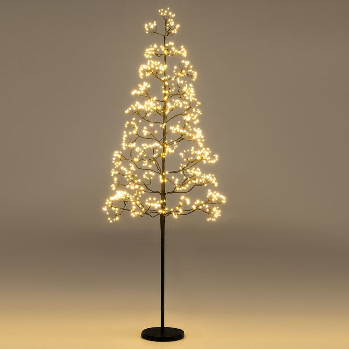 1.5M Lighted Alpine Tree with 1000 Warm LED Lights and Weighted Base