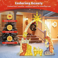1.8m Lighted Nativity Scene with 240 Warm White LED Lights