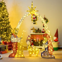 1.8m Lighted Nativity Scene with 240 Warm White LED Lights