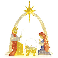 1.8m Lighted Nativity Scene with 240 Warm White LED Lights