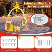 1.8m Lighted Nativity Scene with 240 Warm White LED Lights