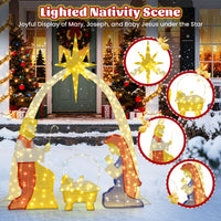 1.8m Lighted Nativity Scene with 240 Warm White LED Lights