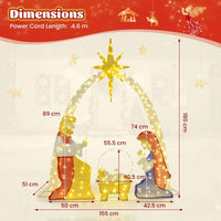 1.8m Lighted Nativity Scene with 240 Warm White LED Lights