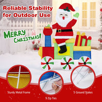Lighted Santa on Train Christmas Decoration Indoor Outdoor 2D Santa Claus