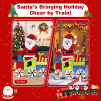 Lighted Santa on Train Christmas Decoration Indoor Outdoor 2D Santa Claus