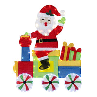 Lighted Santa on Train Christmas Decoration Indoor Outdoor 2D Santa Claus