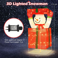 Lighted Snowman in Gift Box Christmas Decoration with 100 LED Lights