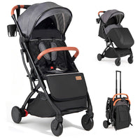 Lightweight Baby Stroller with Adjustable Backrest and Footmuff