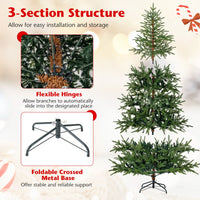 1.8/2.1M Pre-Lit Artificial Christmas Tree with 11 Light Modes 250/300 Warm White and Multicolored LED Lights
