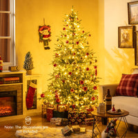 1.8/2.1M Pre-Lit Artificial Christmas Tree with 11 Light Modes 250/300 Warm White and Multicolored LED Lights