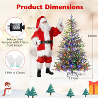1.8/2.1M Pre-Lit Artificial Christmas Tree with 11 Light Modes 250/300 Warm White and Multicolored LED Lights