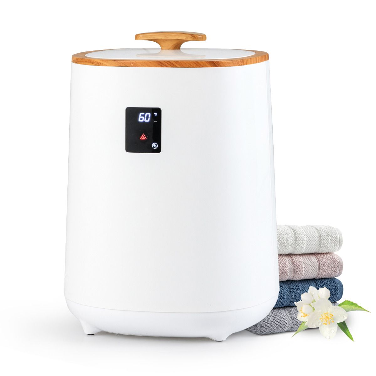 Luxury Towel Warmer Bucket with Auto Shutoff and One Button Start