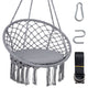 Macrame Swing Chair Hammock Chair with Round Seat Cushion