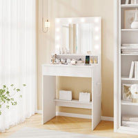 Makeup Table Vanity Desk with Mirror Lights and 3 Light Modes