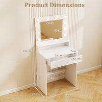 Makeup Table Vanity Desk with Mirror Lights and 3 Light Modes