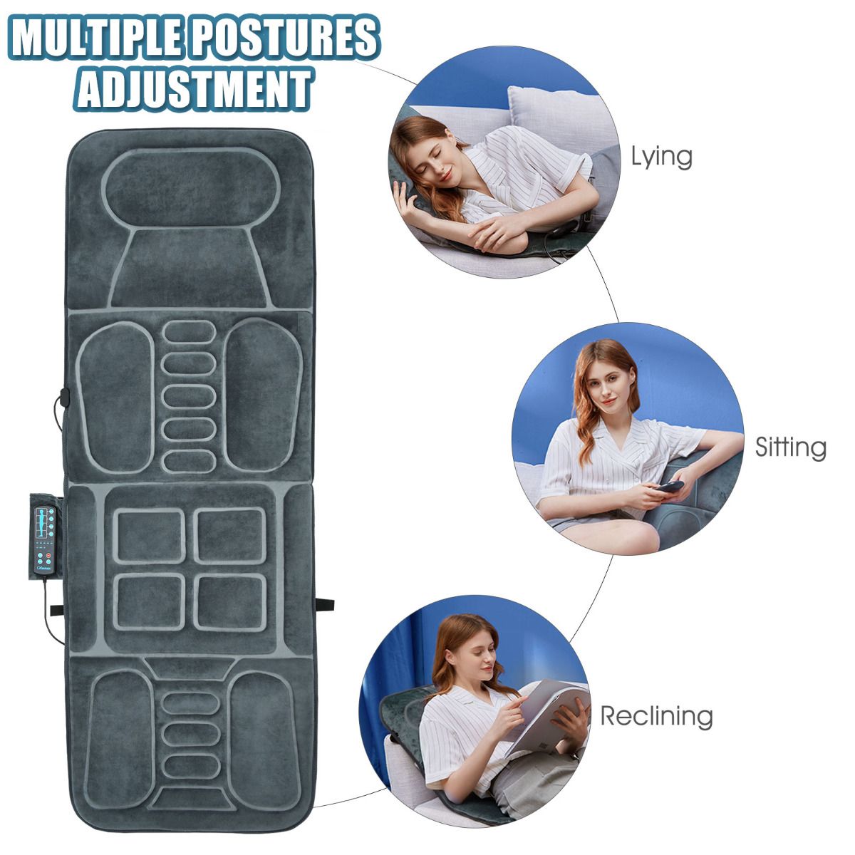 10 Motors Vibrating Massage Mat with Heat