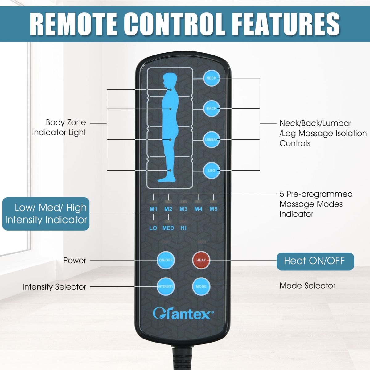 10 Motors Vibrating Massage Mat with Heat