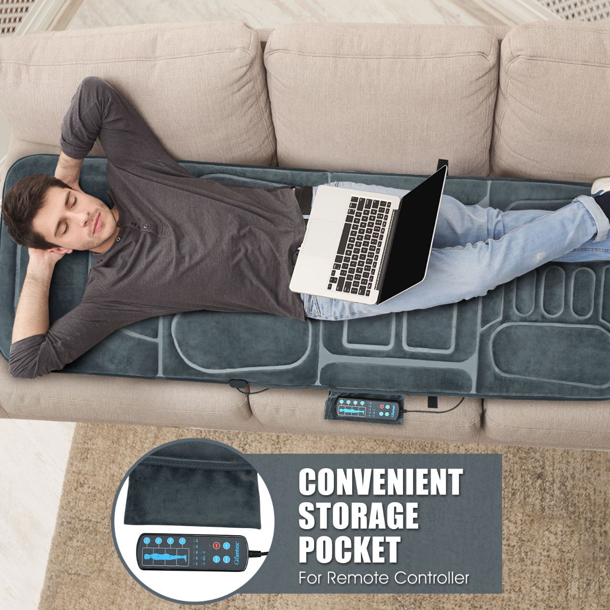 10 Motors Vibrating Massage Mat with Heat