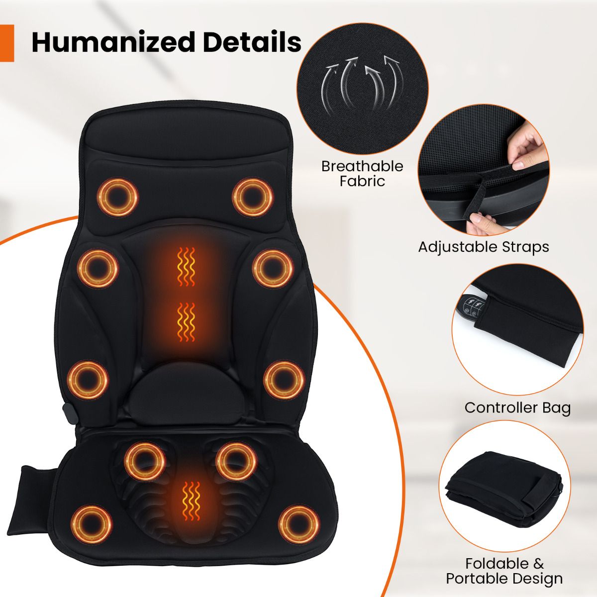 Electric Back Massage Seat Cushion with Heat