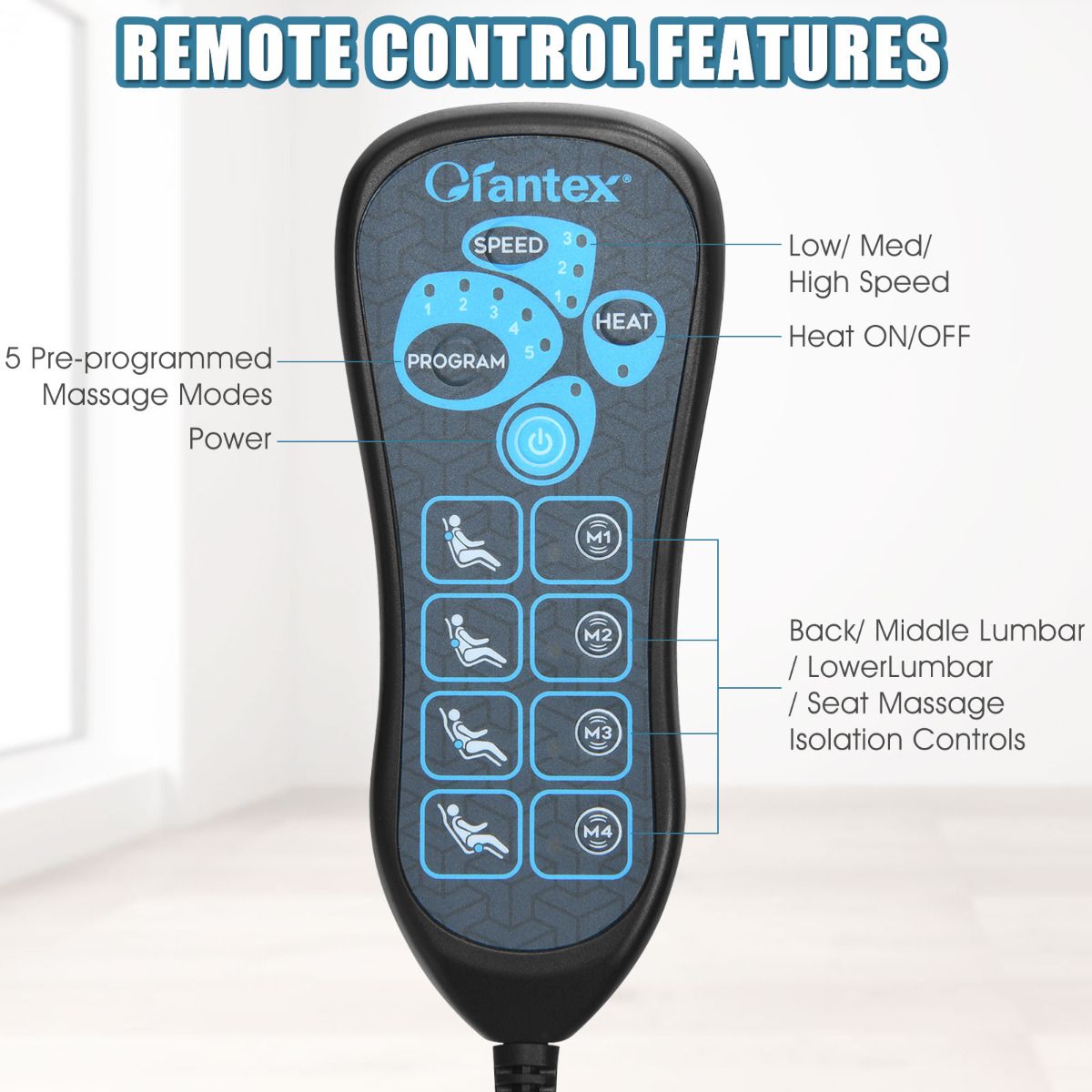 Memory Foam Massage Seat Cushion with Vibration Modes