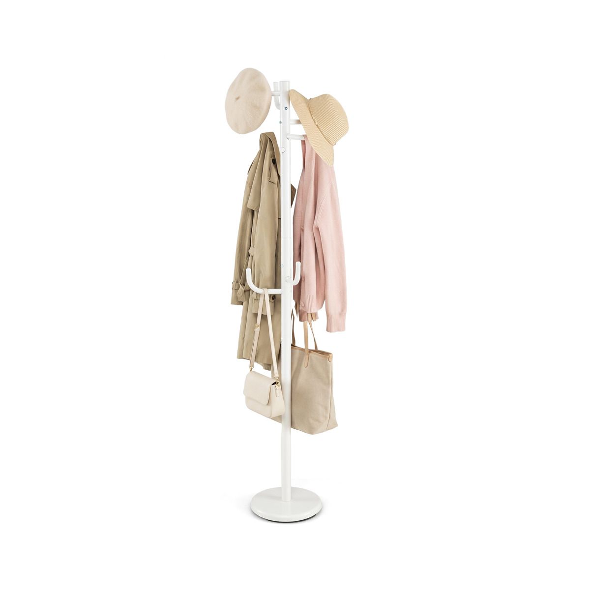 Giantex Metal Coat Rack Stand, Freestanding Coat Tree with 8 Hooks
