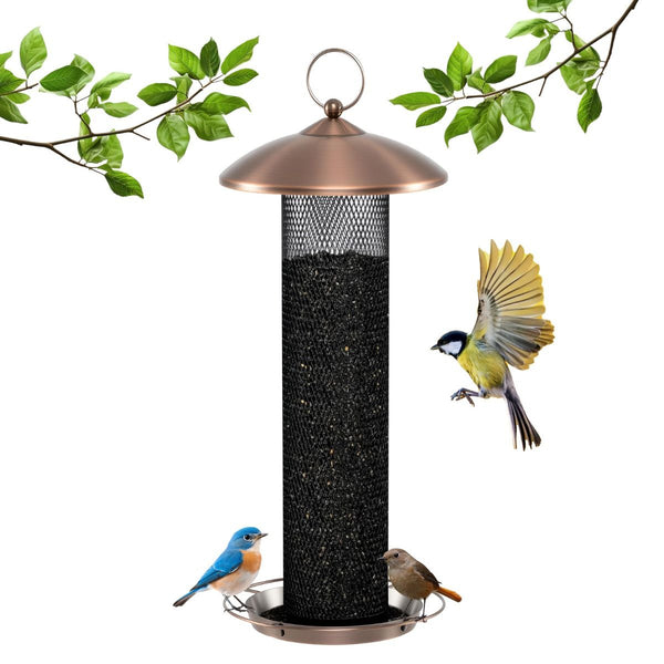 Metal Mesh Tube Bird Feeder with Squirrel Proof and 1.6KG Capacity