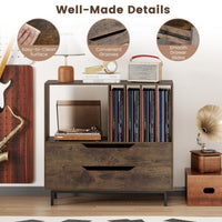 Mid Century Turntable Stand with Open Compartment