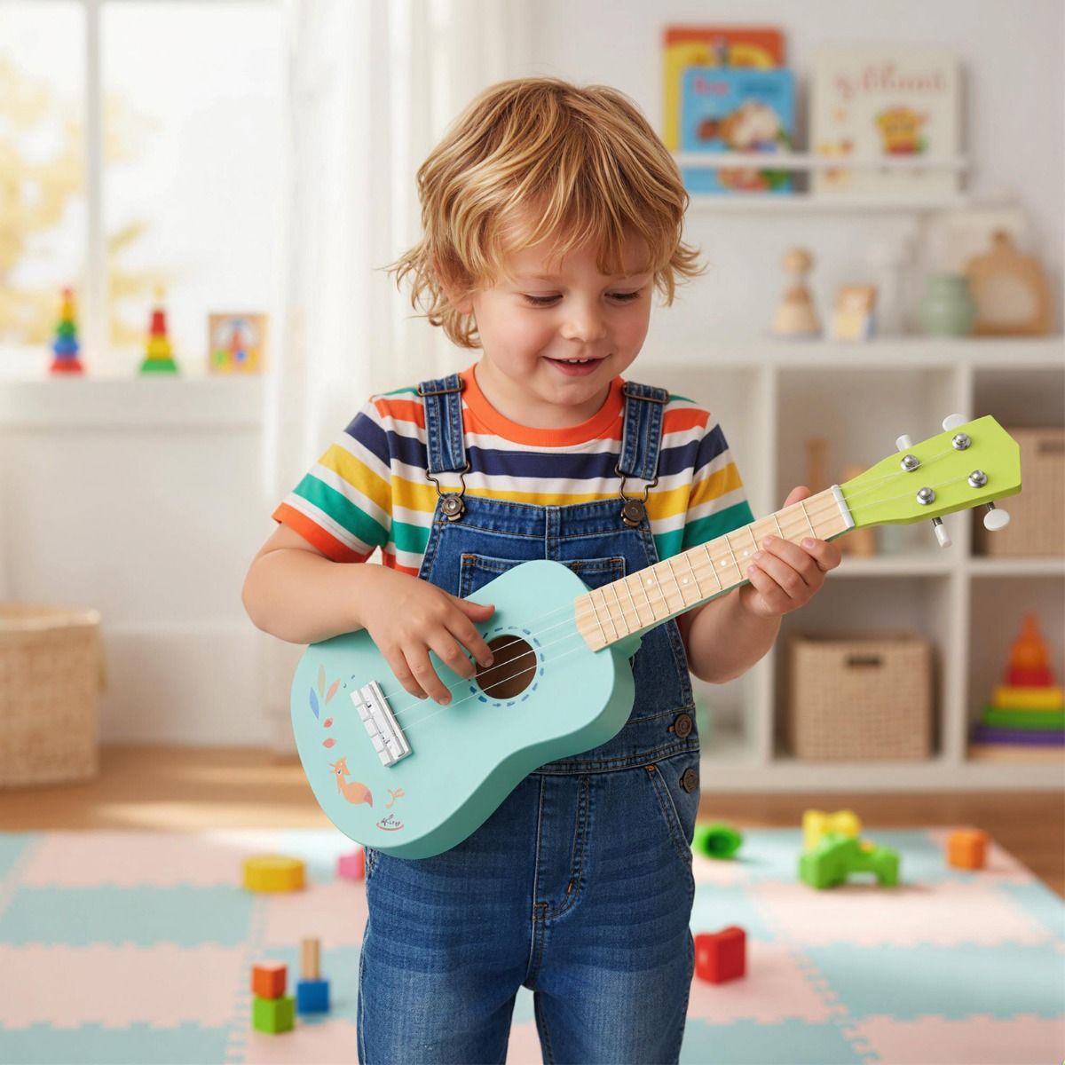 4 Strings Mini Ukulele with Basswood Body for 3+ Years Old