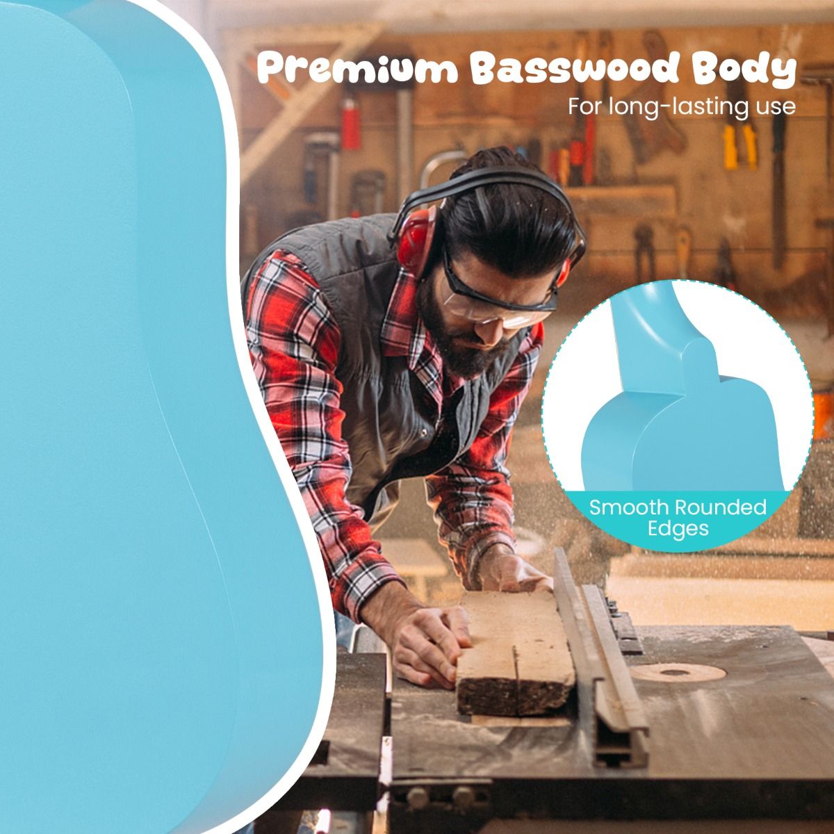 4 Strings Mini Ukulele with Basswood Body for 3+ Years Old