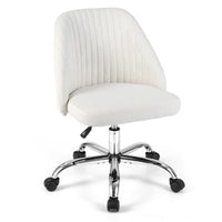 Modern Armless Office Chair with Upholstered Seat and Smooth Rolling Casters
