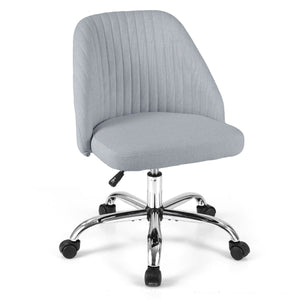 Modern Armless Office Chair with Upholstered Seat and Smooth Rolling Casters