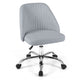 Modern Armless Office Chair with Upholstered Seat and Smooth Rolling Casters