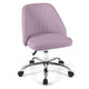 Modern Armless Office Chair with Upholstered Seat and Smooth Rolling Casters